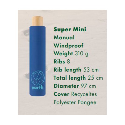 EKO deštník EARTH Super Mini chilli red