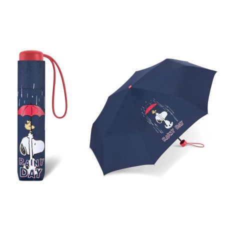 SNOOPY Super Mini blue 62351, chlapecký skládací deštník