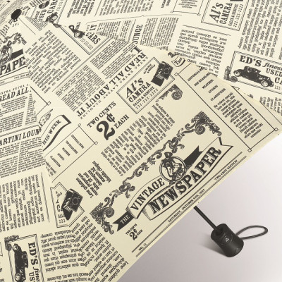 Happy rain, Mini AC  Newspaper 42283,  dámský automatický deštník